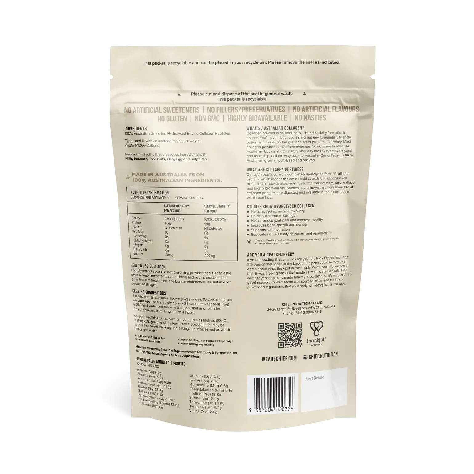 Chief Grass-Fed Collagen 450g